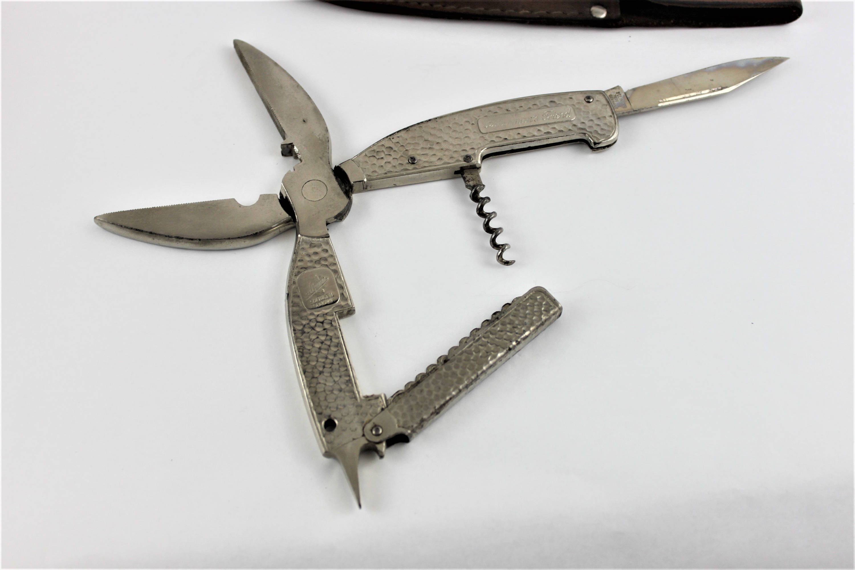 Vintage German MultiTool, The Fisherman’s Friend with Leather Case