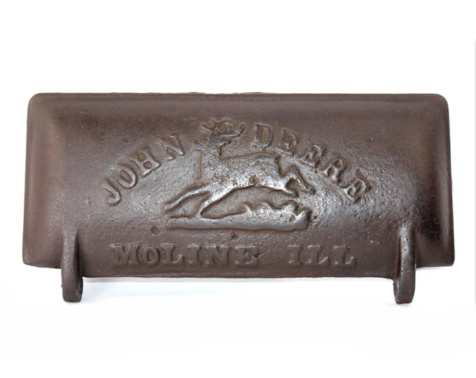 Antique 1930s Arch Top John Deere Cast Iron Toolbox Lid
