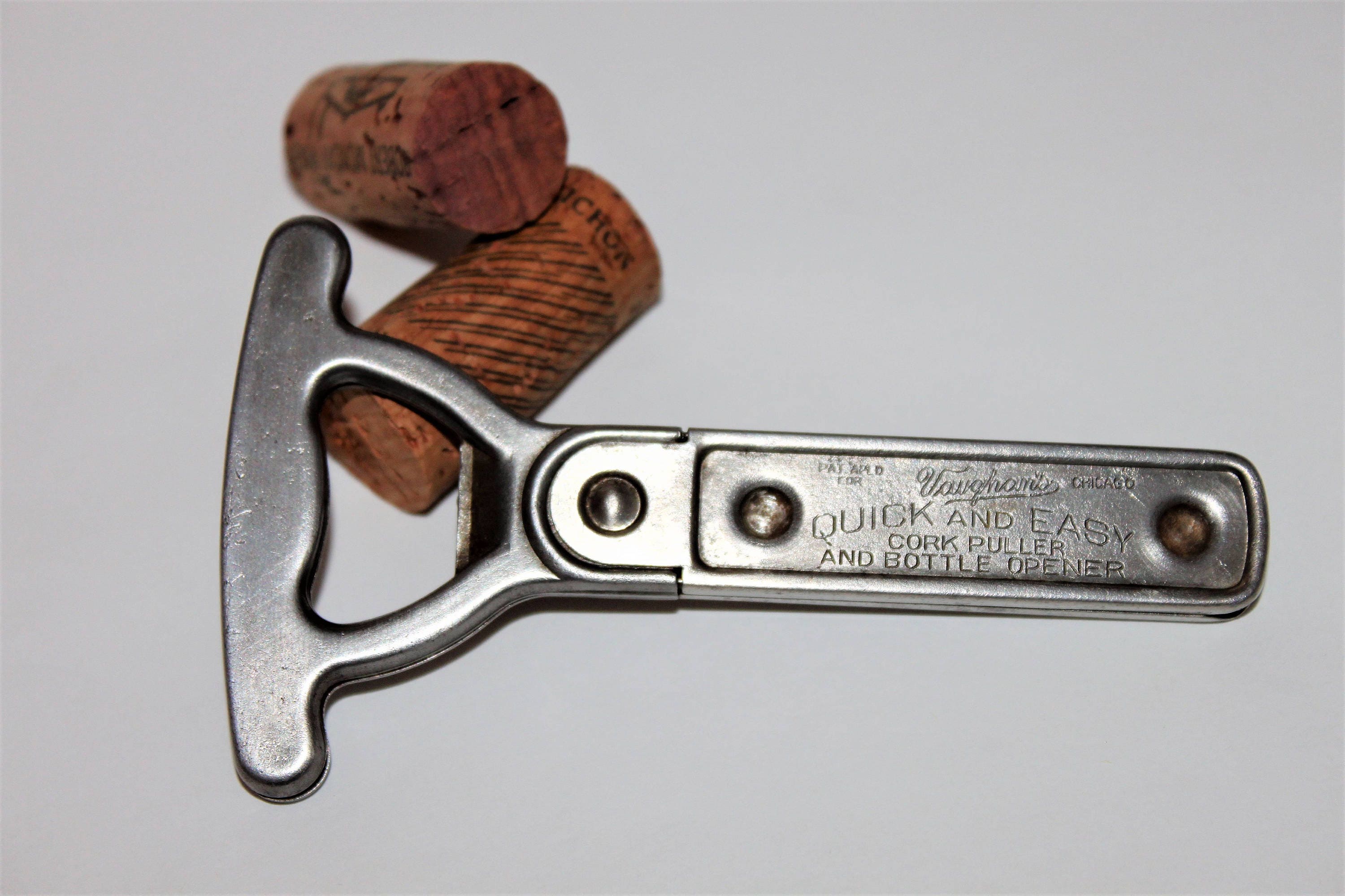 Vintage 1935 Vaughan’s Quick and Easy Cork Puller and Bottle Opener