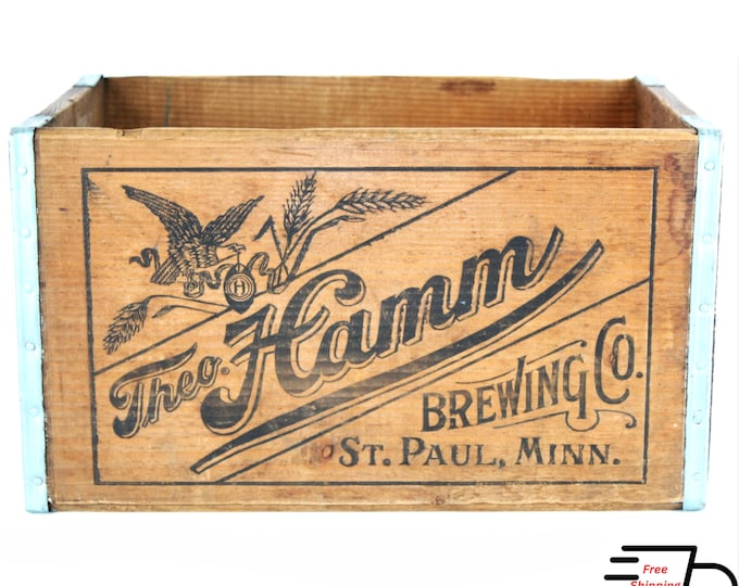 Antique Hamm Brewing Co. Wooden Shipping Crate