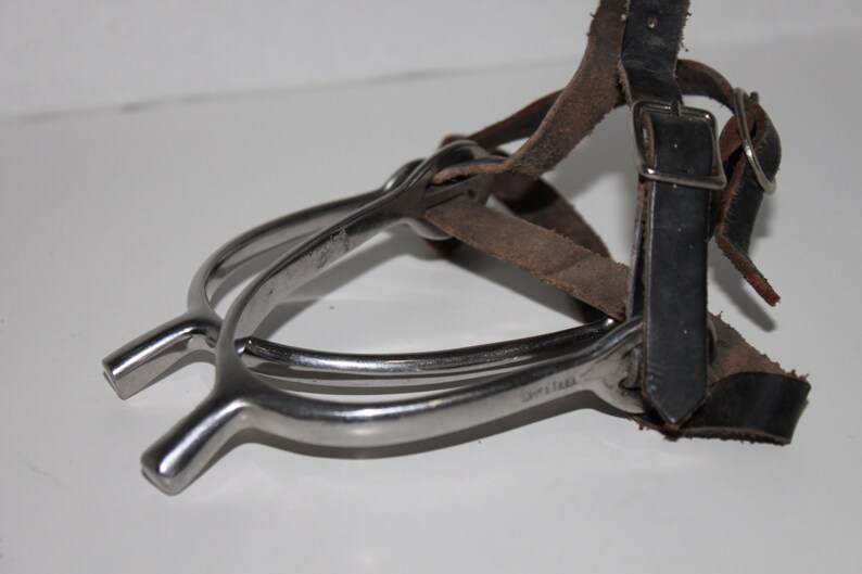 Vintage English Riding spurs Equestrian Spurs with Cow Hide Etsy