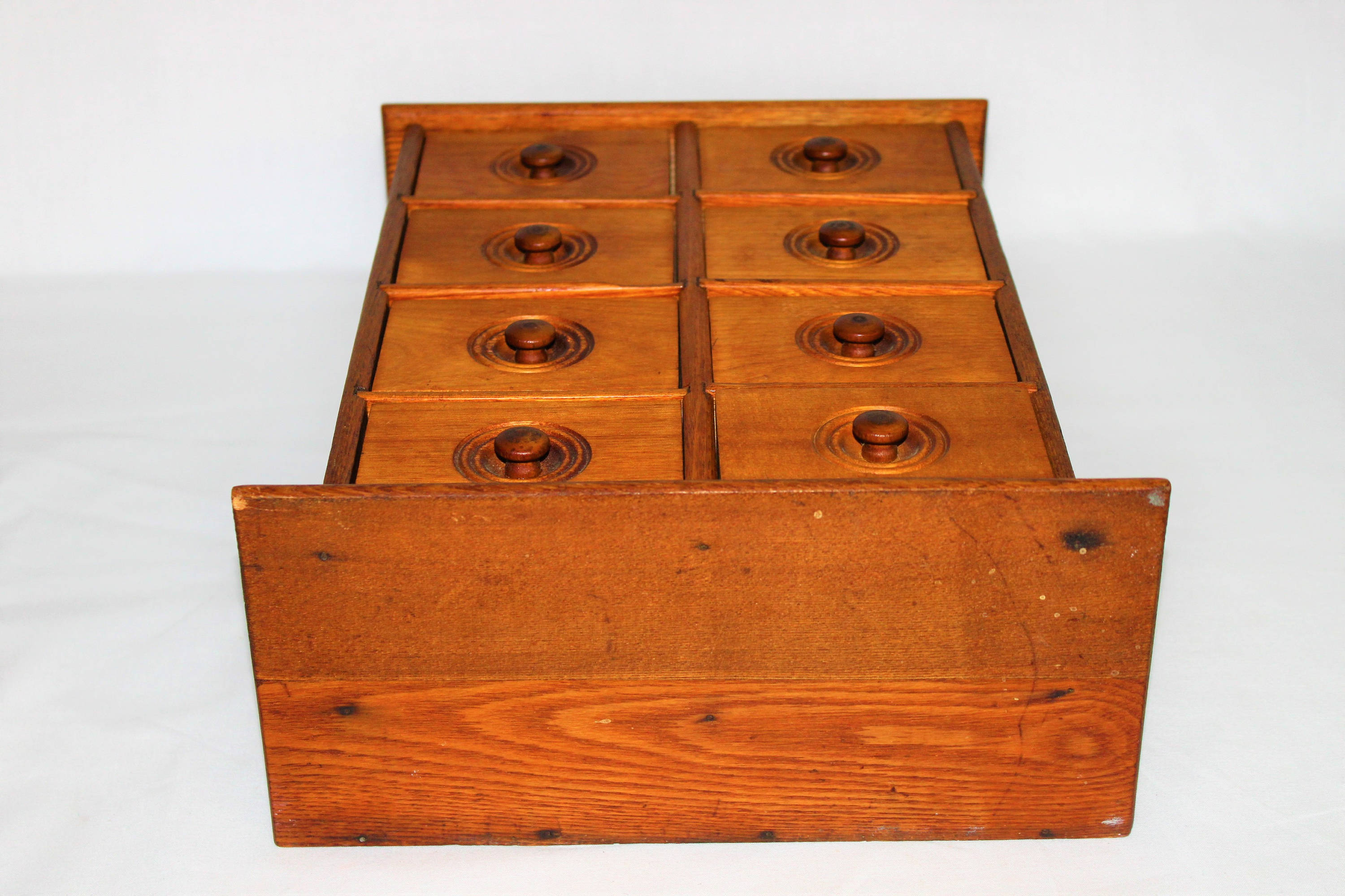 Vintage Eight Drawer Wood Spice Box, Spice