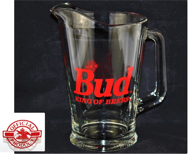 Vintage Budweiser Beer Glass Serving Pitcher, Breweriana