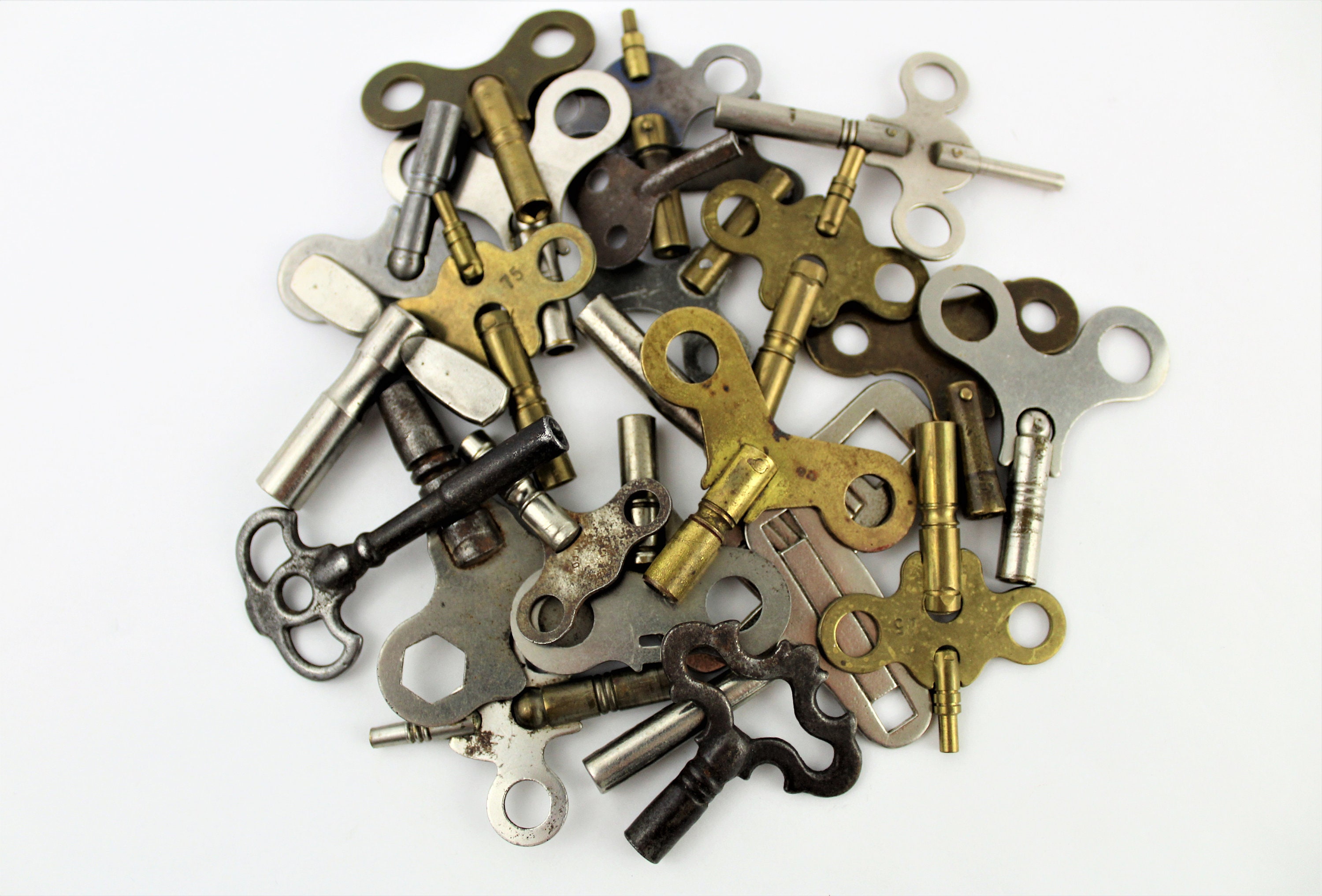 Antique Keys / Clock Keys / Lot of 23 Clock Keys / Key Collector