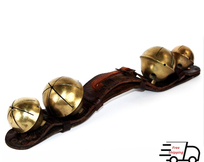 Antique Swedish Brass Rump Bells, Sleigh Bells, Holiday Christmas Decor