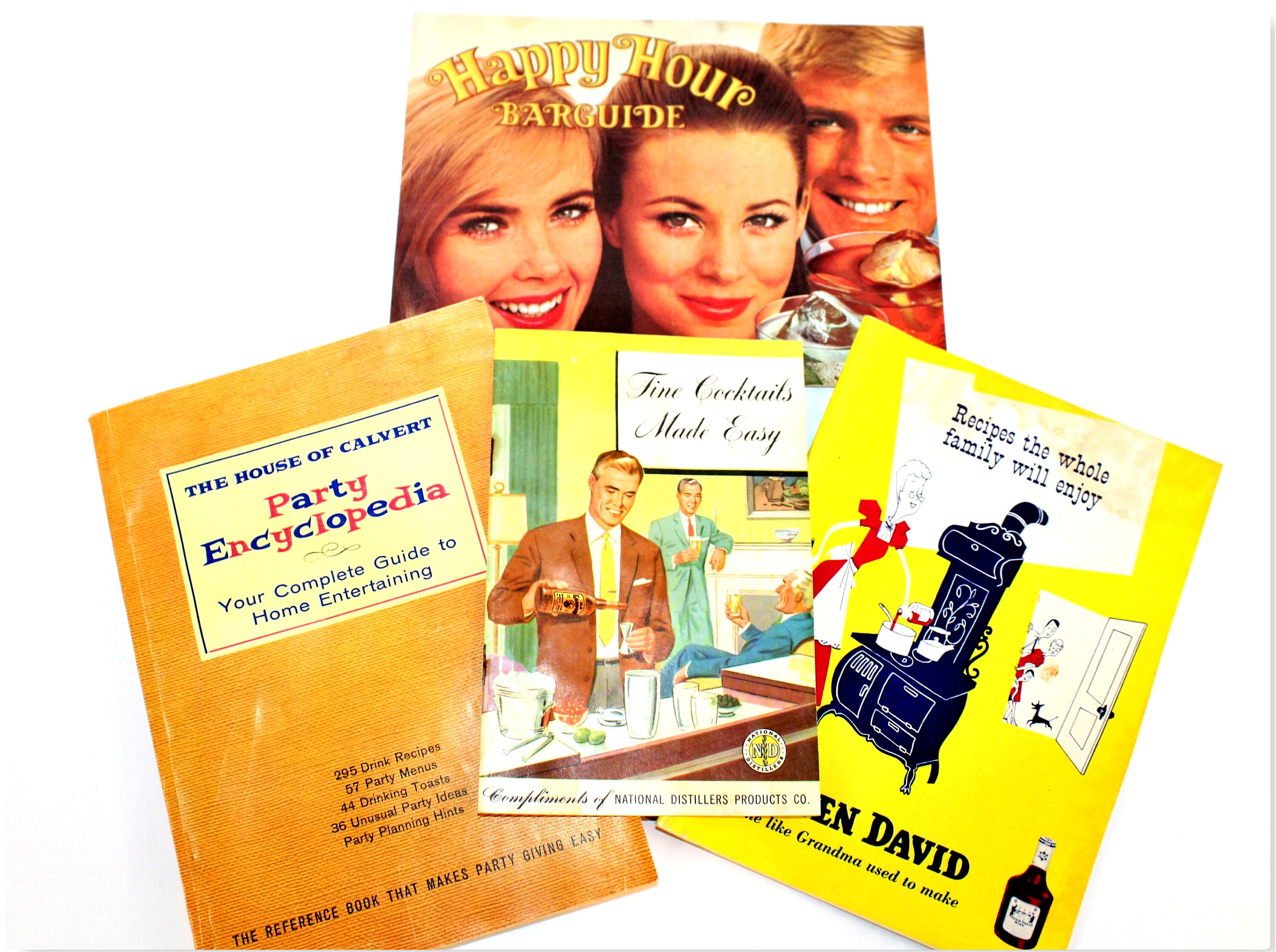 1960s Retro Bar Drink Recipe Books, Bartender Guide Books