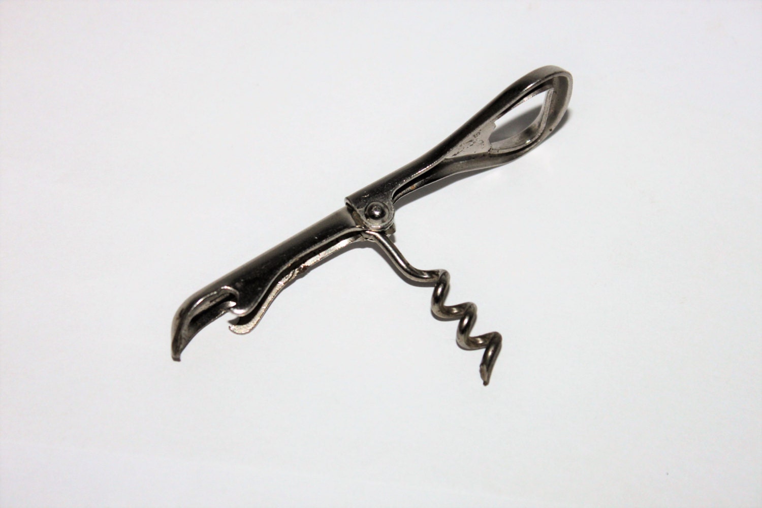 Vintage Folding English Combination Corkscrew, Bottle Opener, Can Opener