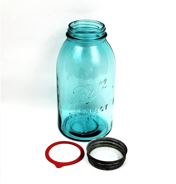Vintage Ball Mason Blaues Glas - Half Gallon, Bauernhaus Dekor