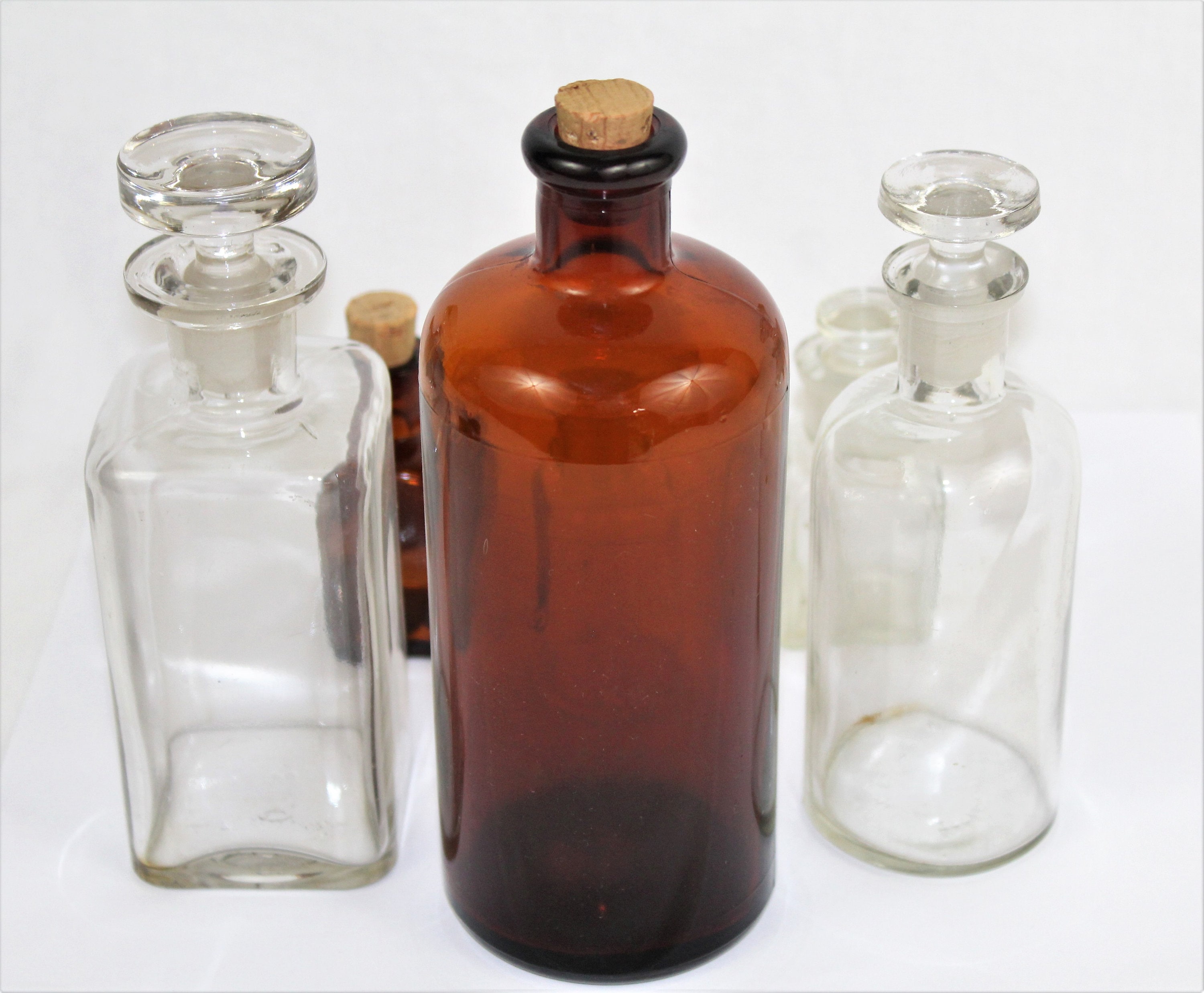 Antique Apothecary Bottles, Collection of Six Apothecary Bottles
