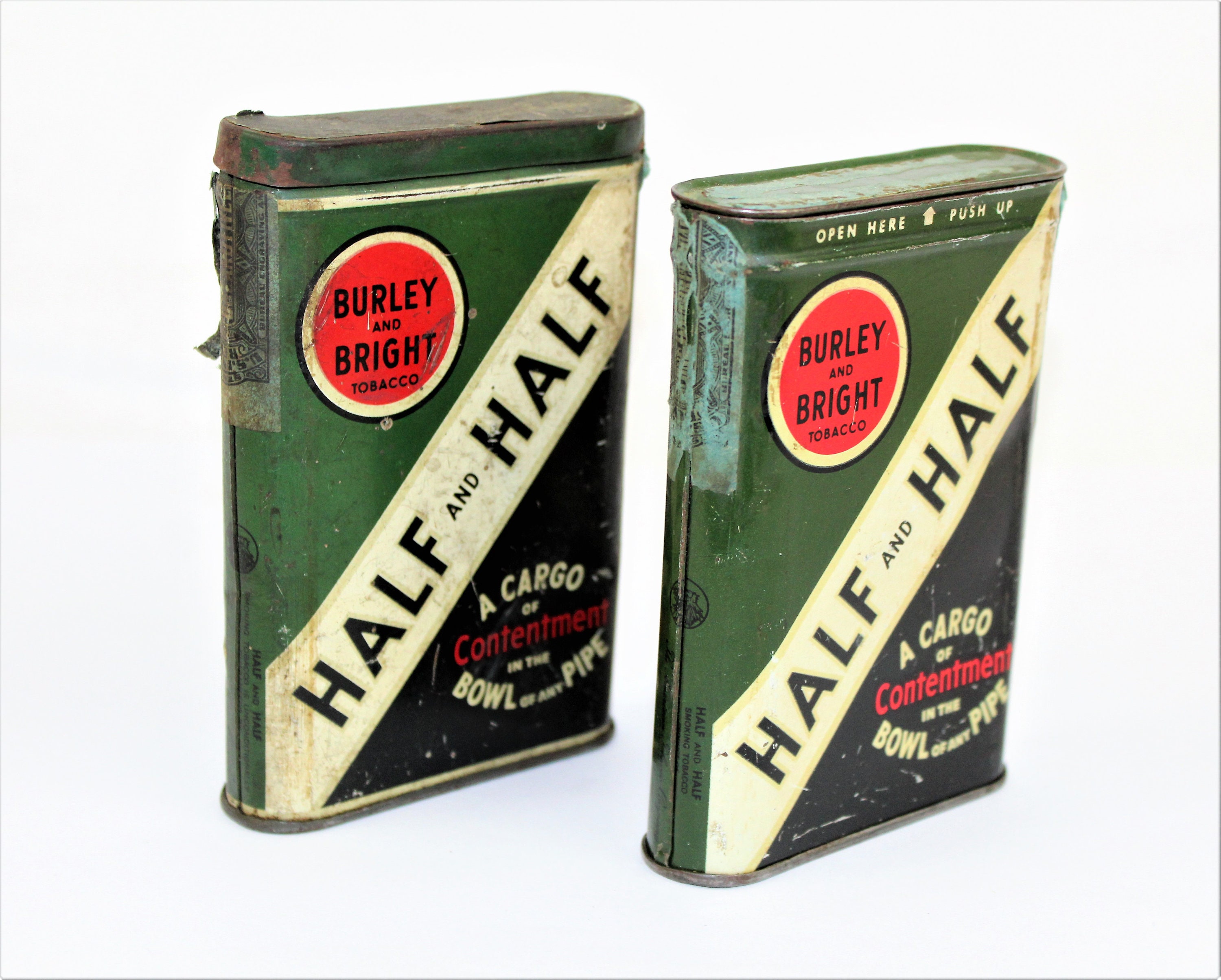 Vintage Tobacciana / Half and Half Tobacco Tins / Collectible Tins