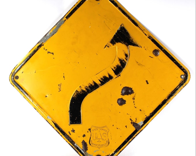 Vintage 1950s US Forest Service Road Sign