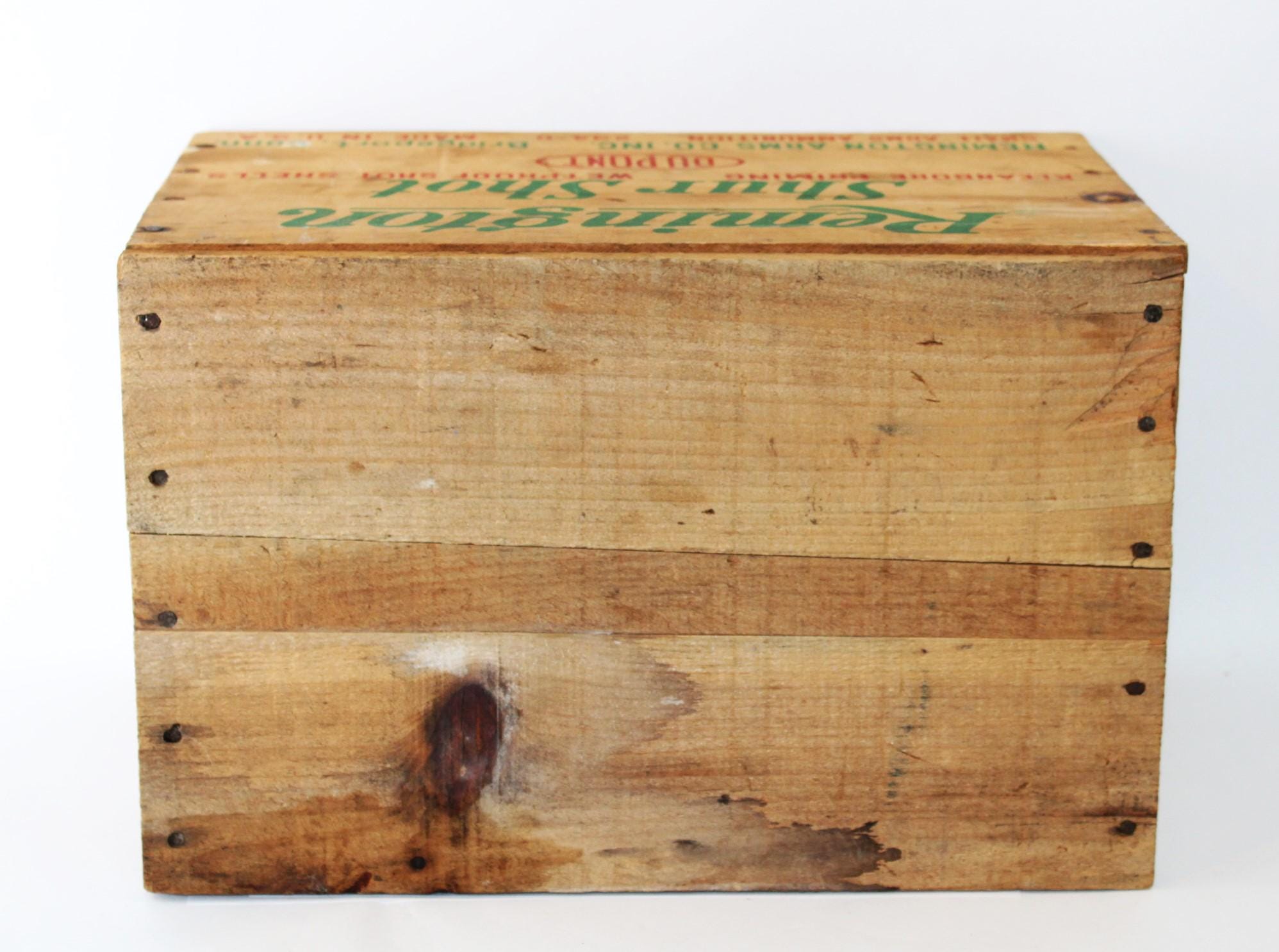 Vintage Remington Shur Shot Wooden Ammunition Crate - Rustic Decor 