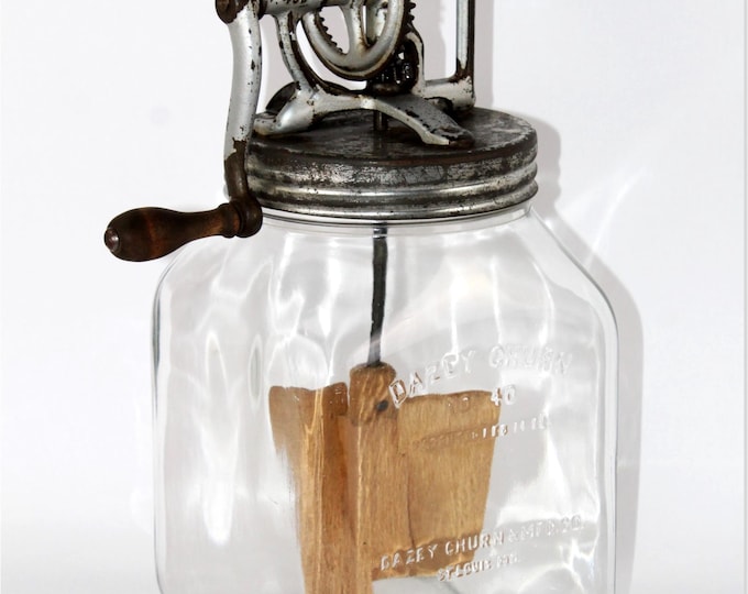 Antique 1922, Dazey Butter Churn 4-Quart, Valentines Edition Patented FEB 14, 1922