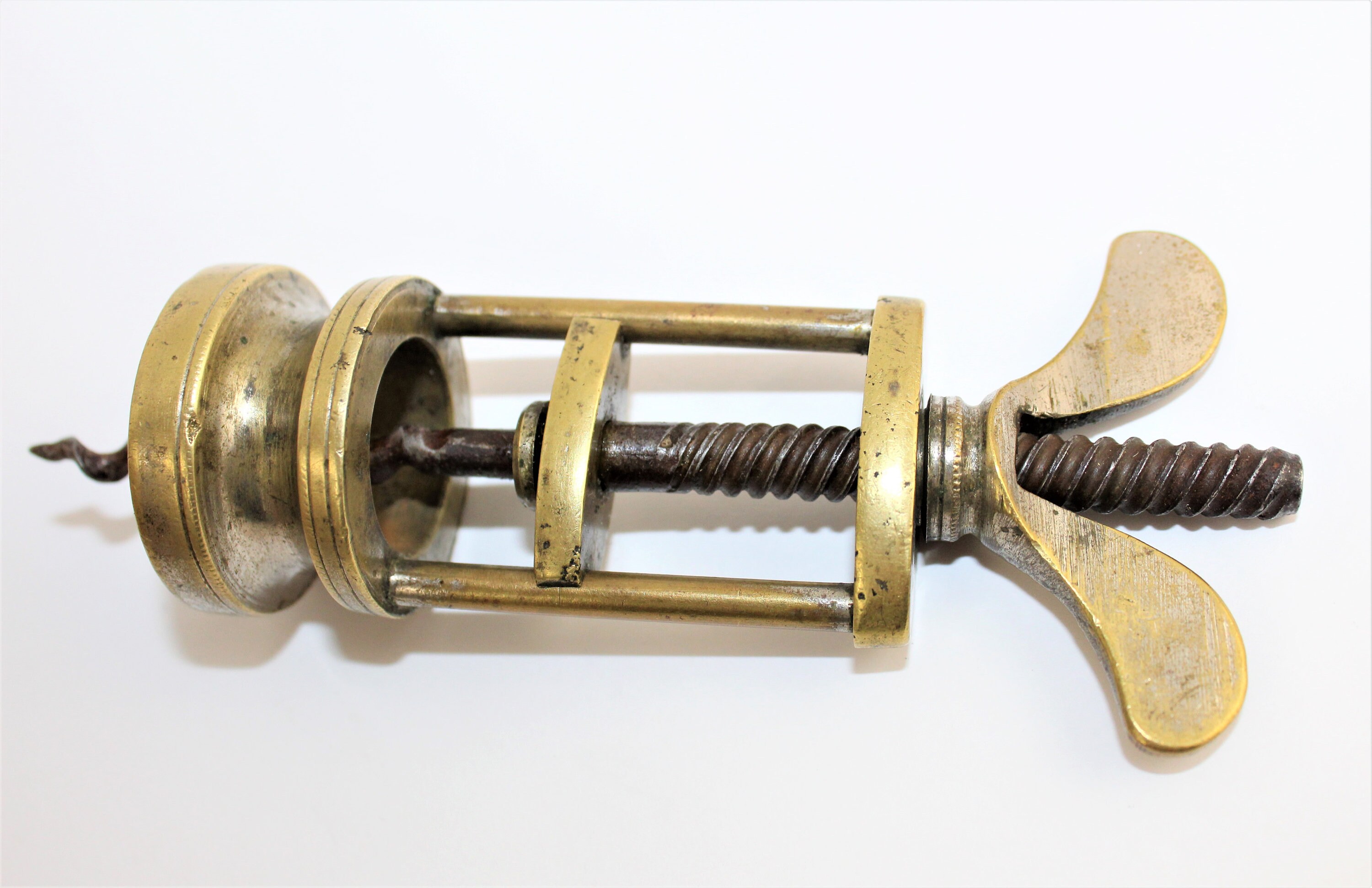 Antique Corkscrew, Farrow Jackson Style Brass Corkscrew, Wine Bottle Opener