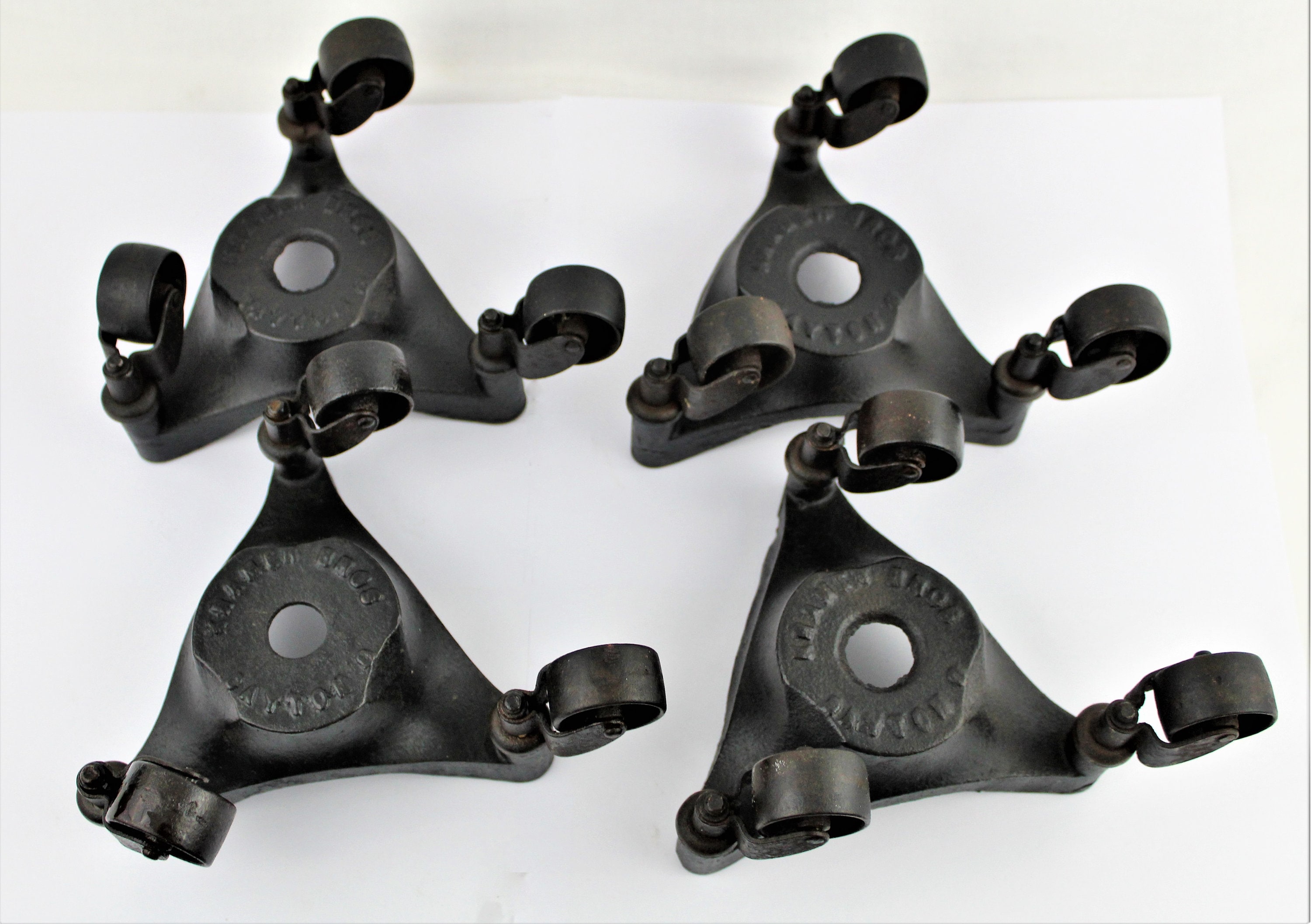 1890s Set of Four Kramer Brothers Casters Dayton Ohio
