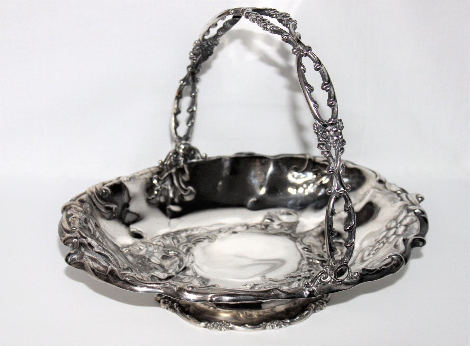Silver Bridal Basket, Meridian Silver, Wedding Gift Something Old