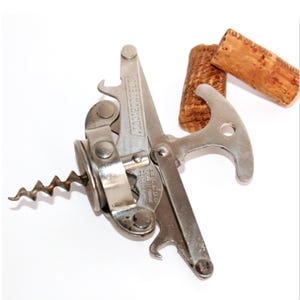French Corkscrew, Debouchtout Concertina Corkscrew, 1930s Wine Bottle Opener