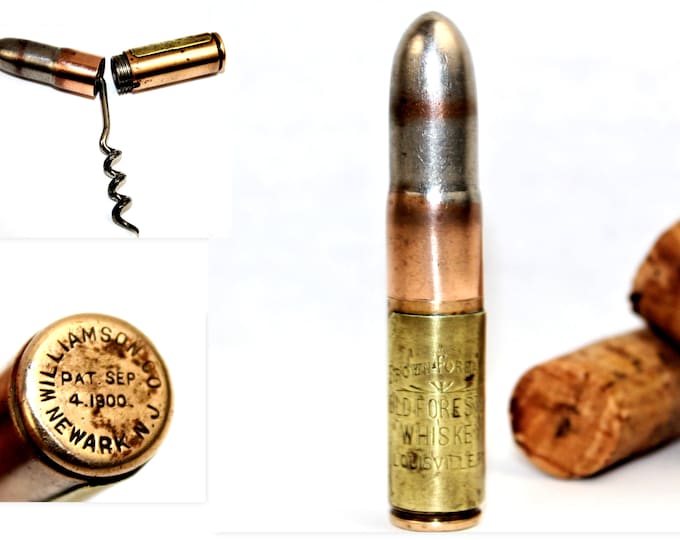Whiskey Advertising Bullet for Old Fosters Whiskey with Hidden Corkscrew, Louisville Kentucky Whiskey