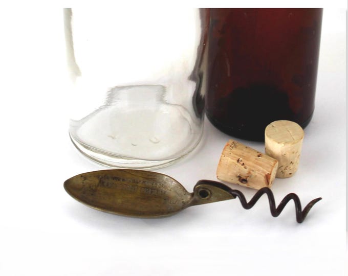 Antique 1880s Apothecary Medicine Spoon with built in Folding Corkscrew