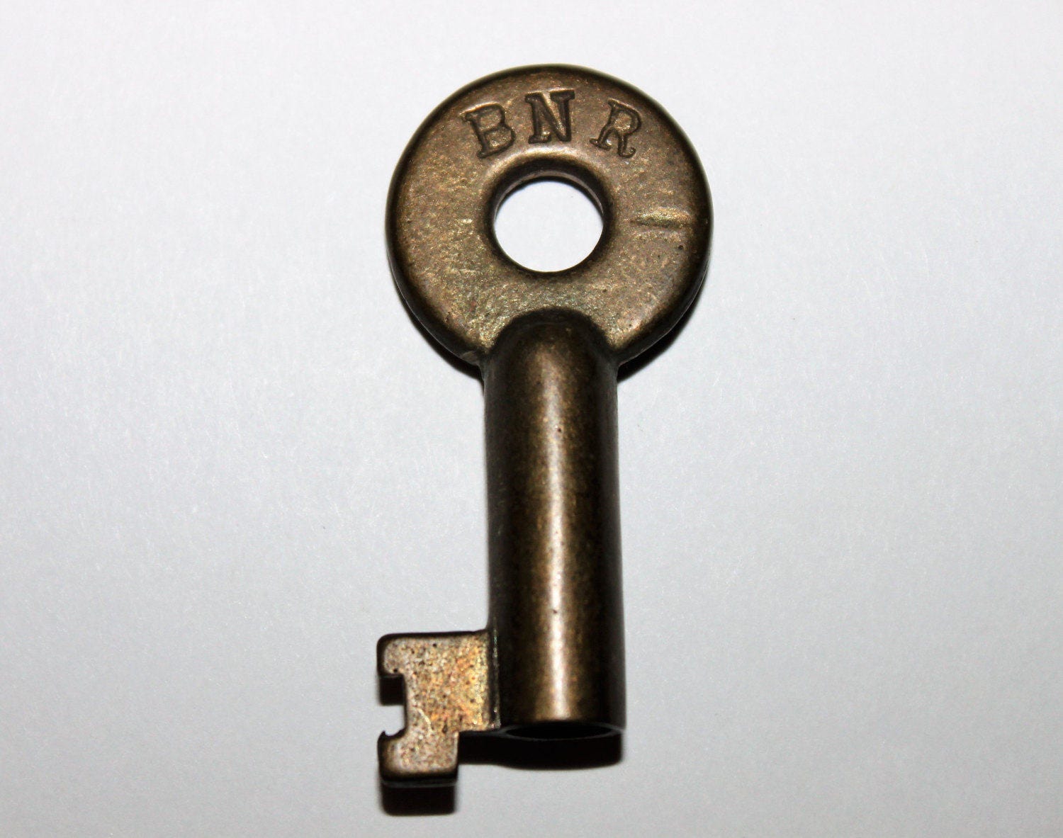 Vintage B N R Hollow Barrel Brass Key The Burlington Northern Railroad