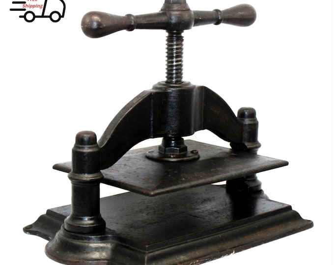 Antique English Cast Iron Book Press: Bookbinding & Display