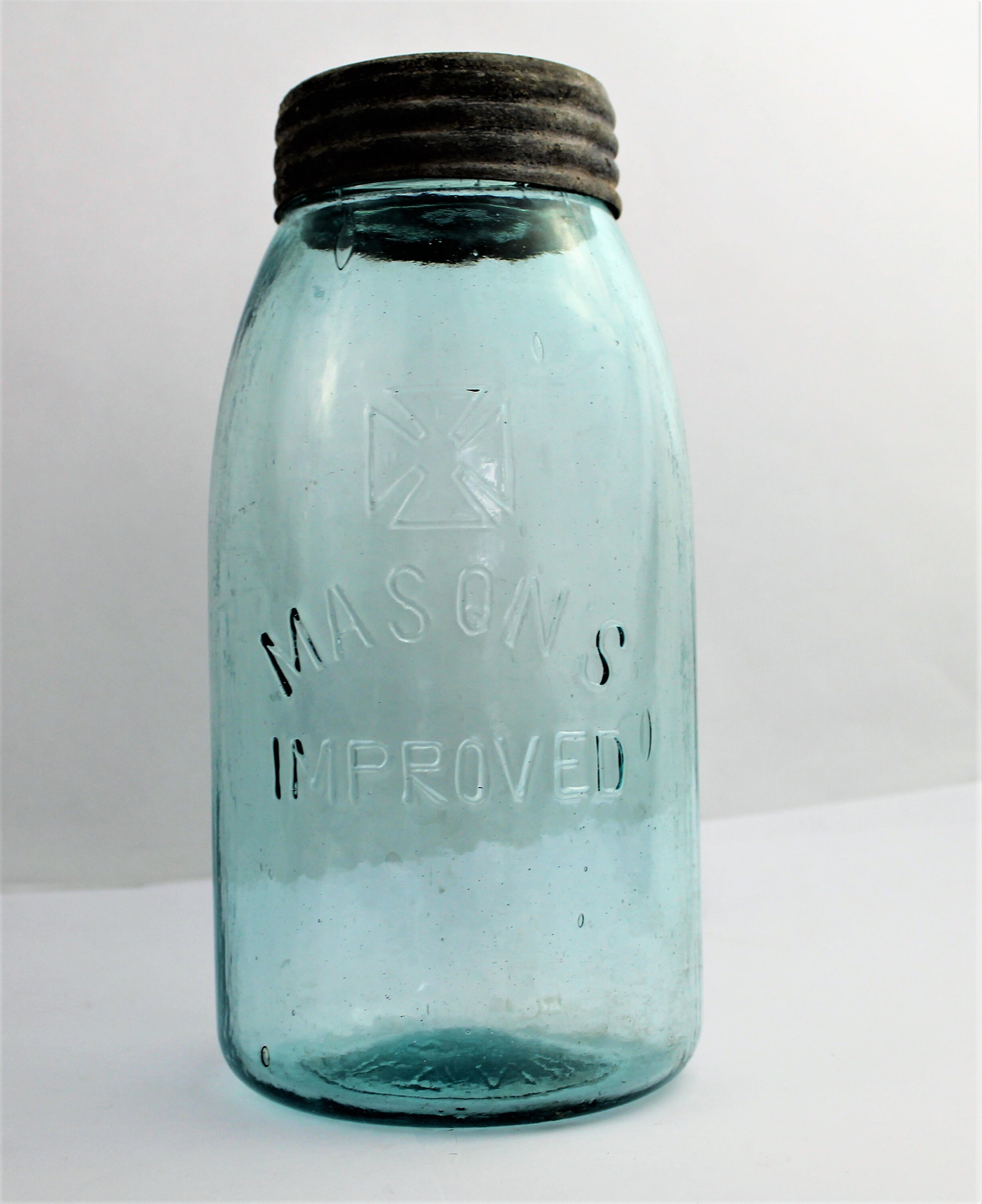 Antique Fruit Jar / Masons Improved Fruit Jar / Half Gallon Jar