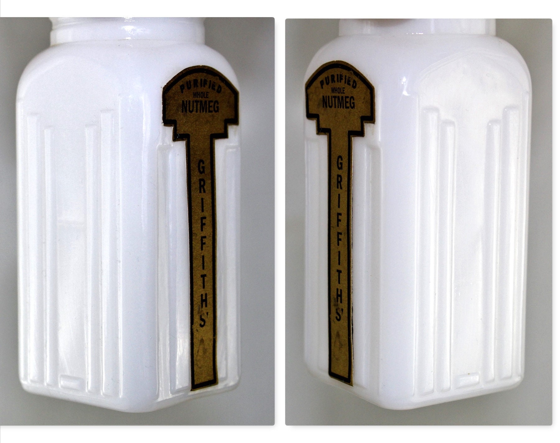 Vintage Milk Glass Jars Griffith S Spice Jars Spice Storage