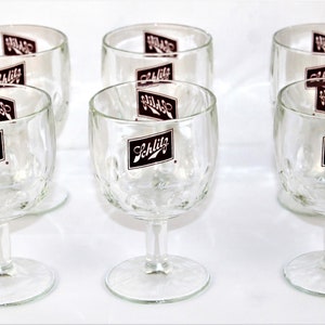 Verres à bière Schlitz vintage des années 1970, gobelets à bière empreinte de pouce, Breweriana