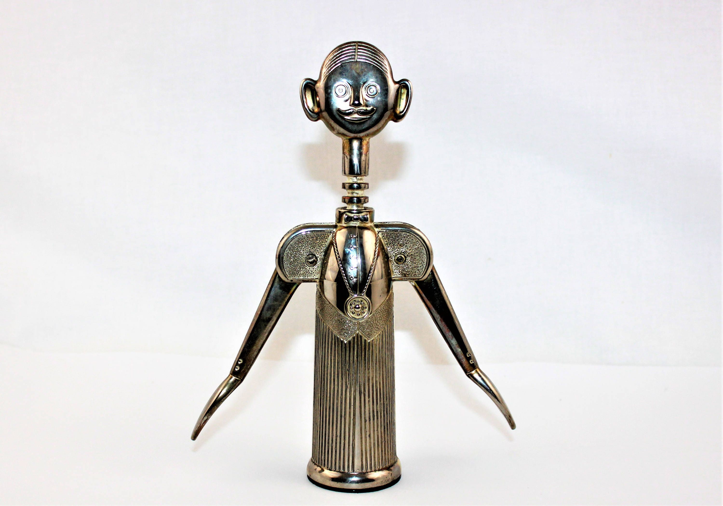 Vintage Italian Sommelier Waiter Corkscrew Silver Plated, American 
