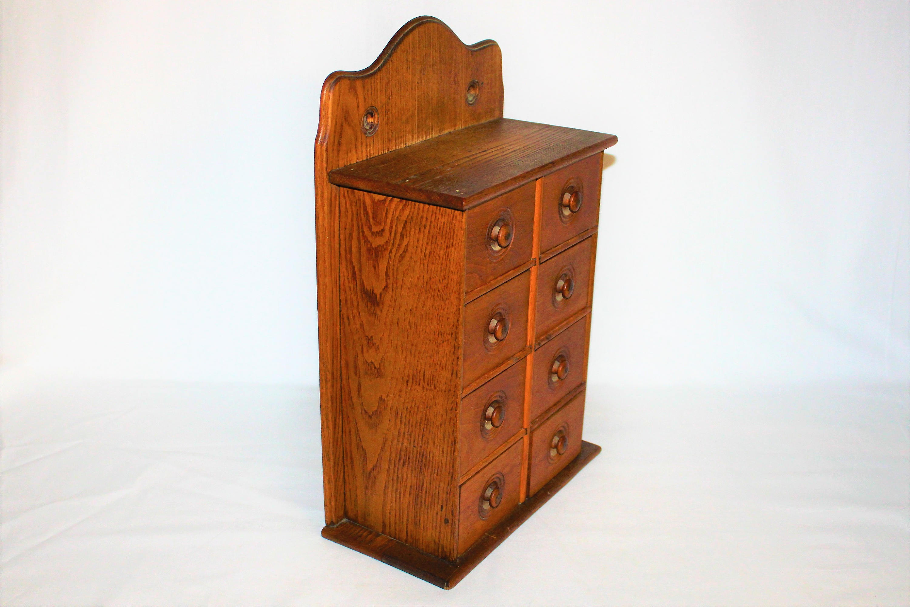 Vintage Eight Drawer Wood Spice Box, Spice
