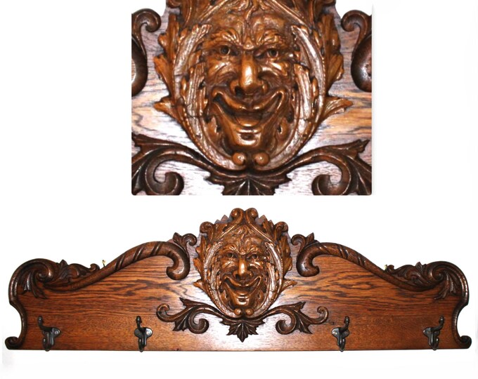 Victorian Era Coatrack, Hand Carved