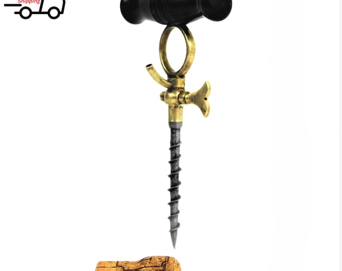 Antique 1890s Holborn Style Champagne Tap: Ebony & Brass Soda Tap