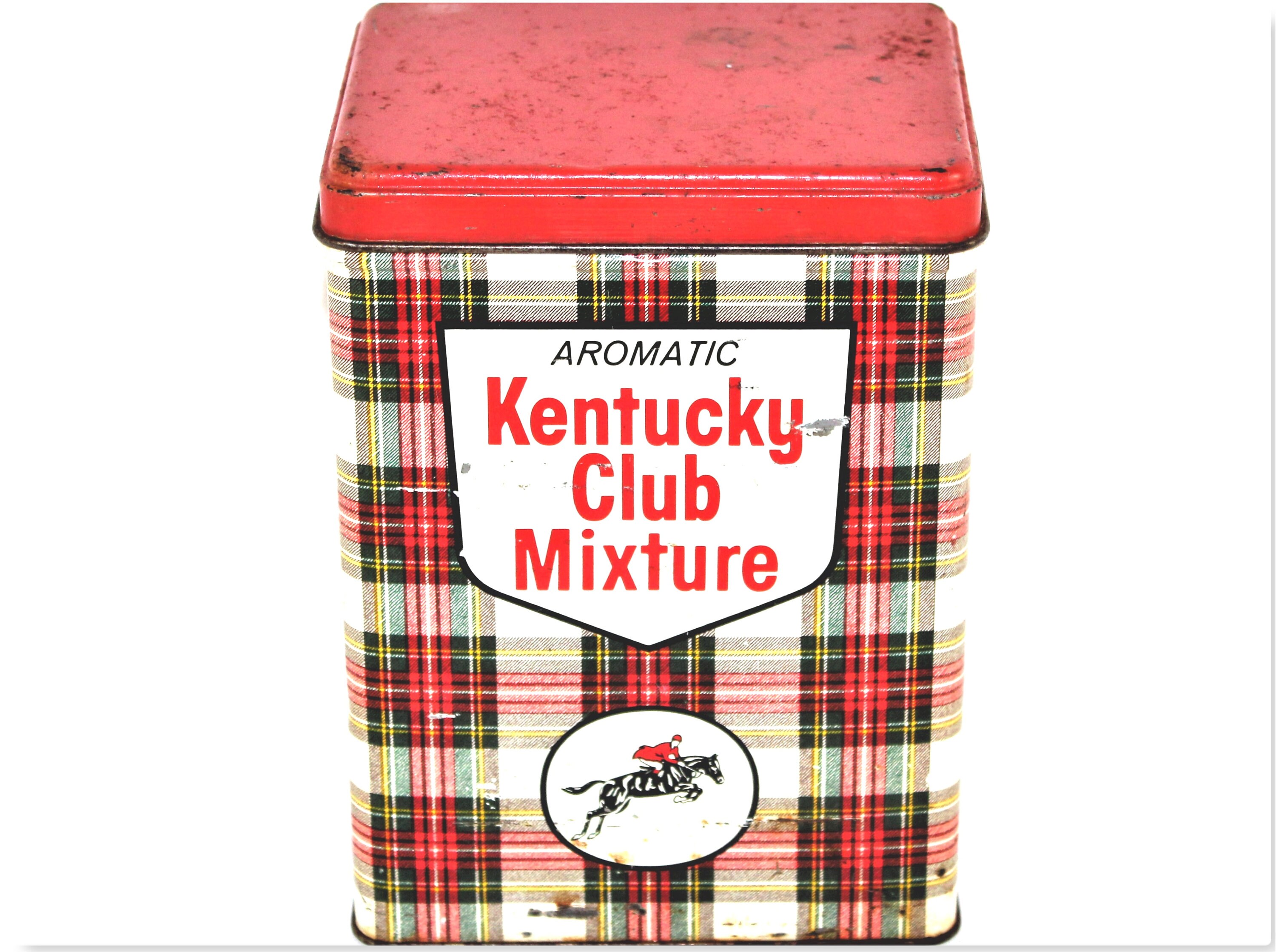 Vintage 1950s Kentucky Club Mix Tobacco Tin, Old Tobacco Tin