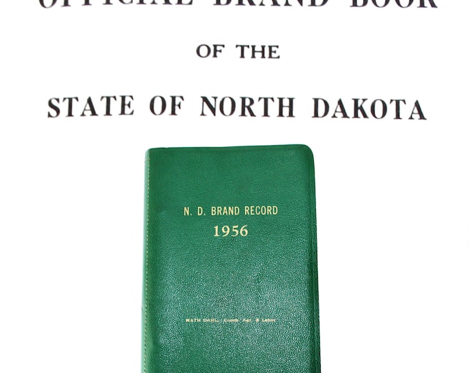 1956 North Dakota Brand Record Book & Supplements: Vintage Cattle Ranching History Western Memorabilia