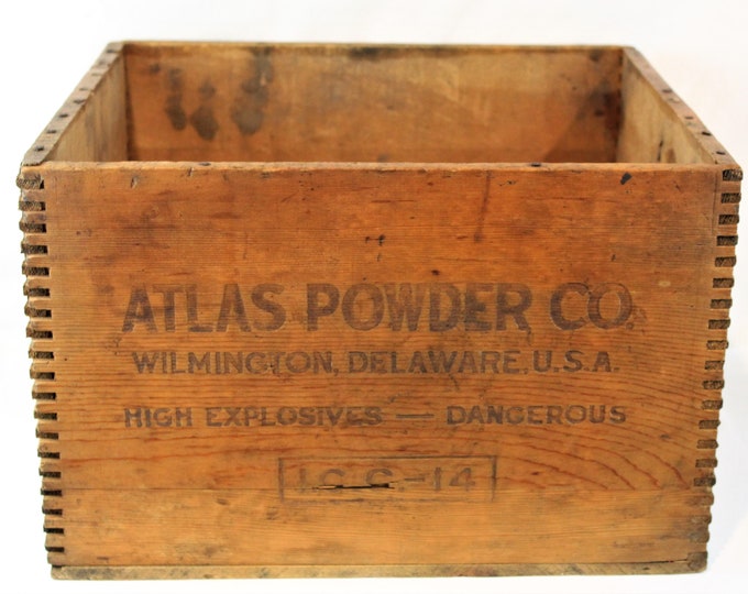 1940s Atlas Powder Company, Wood Shipping Crate, Dynamite Crate