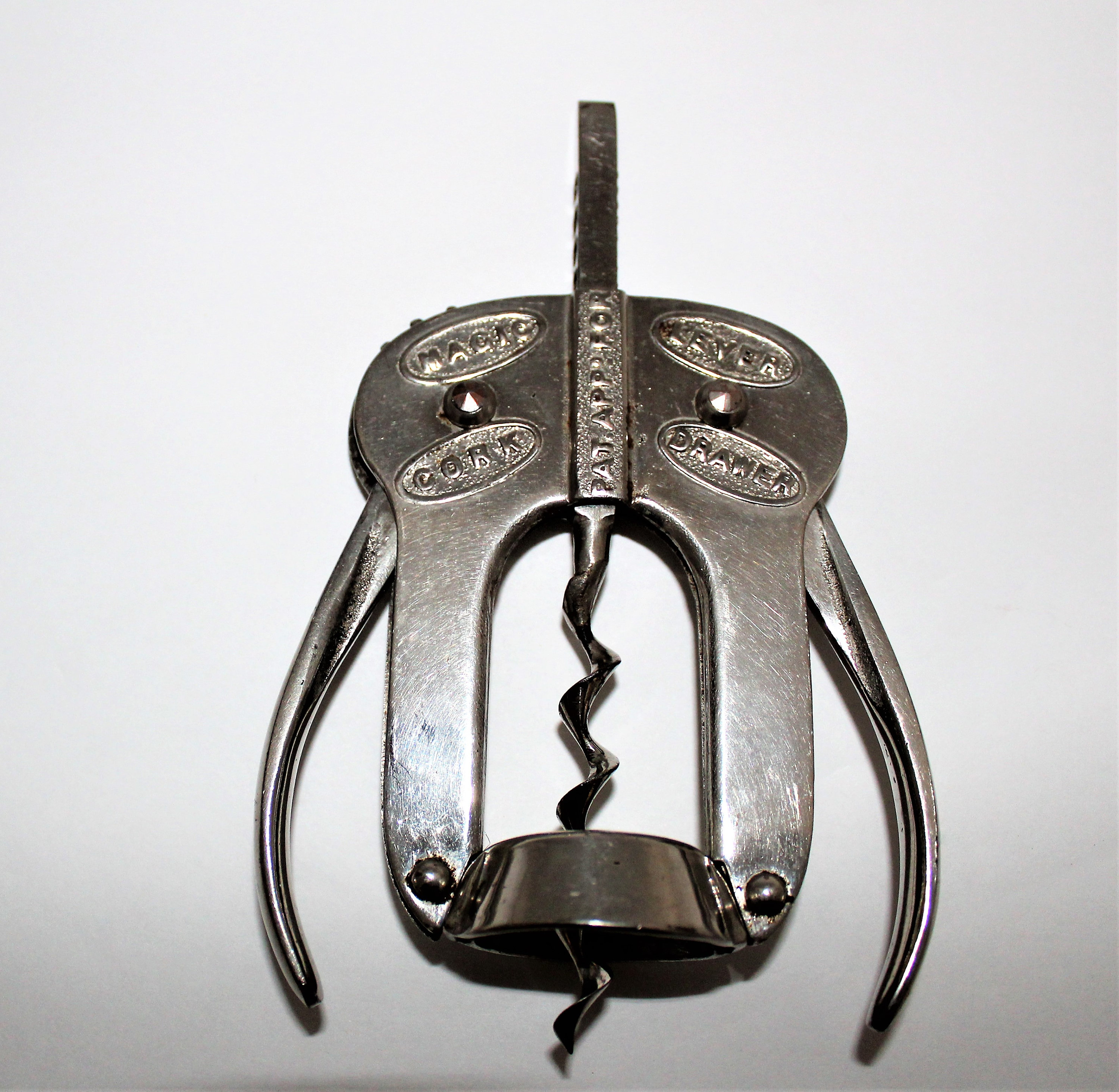 Antique Corkscrew, English Magic Lever Cork Drawer, Corkscrew, Wine Opener