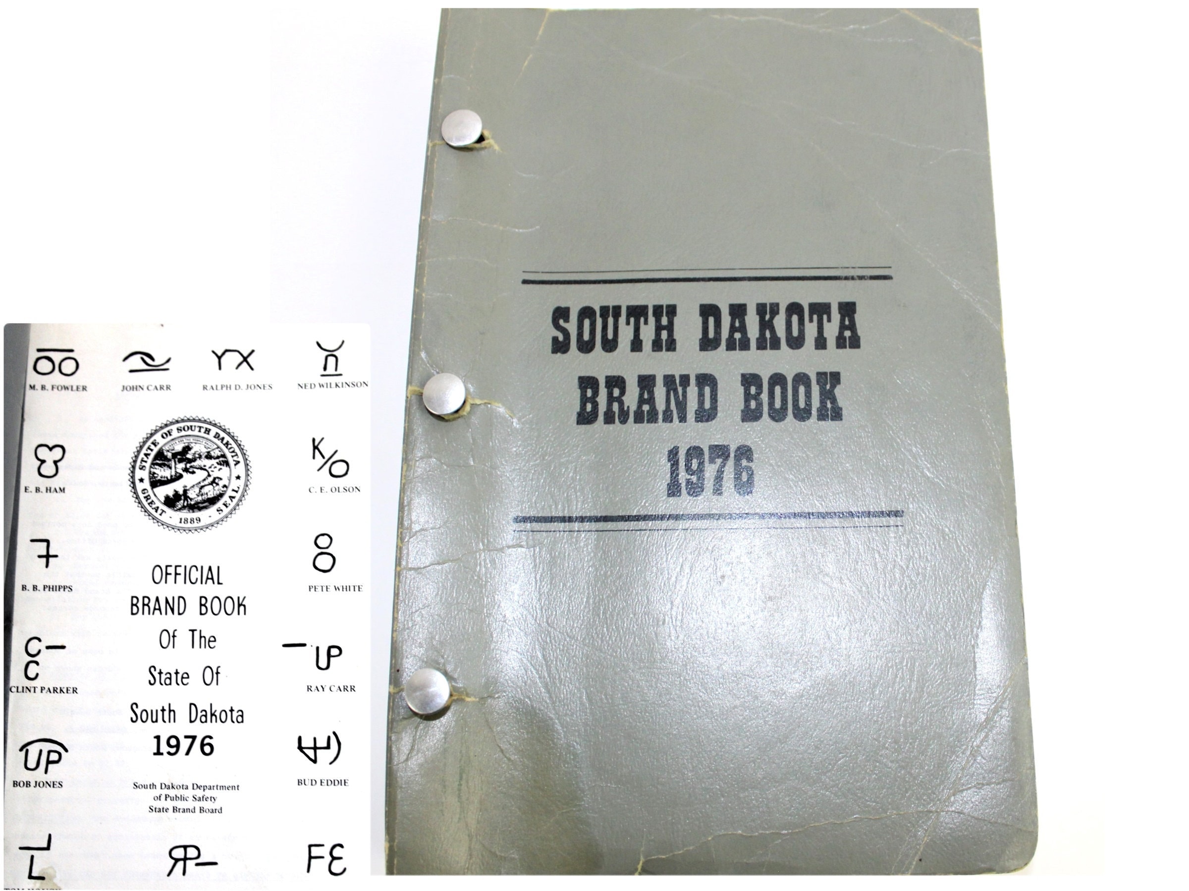 1976 South Dakota Brand Book, Livestock Brand Book, Cattle Branding Iron