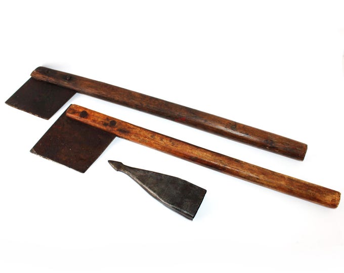Antique Tobacco Harvesting Axe & Sticking Spike: Antique American Farm Tool, Primitive Tobacciana Collectible