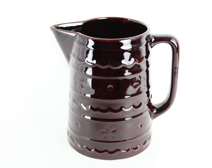 Large 1950s Mar-Crest Daisy & Dot Stoneware Pitcher
