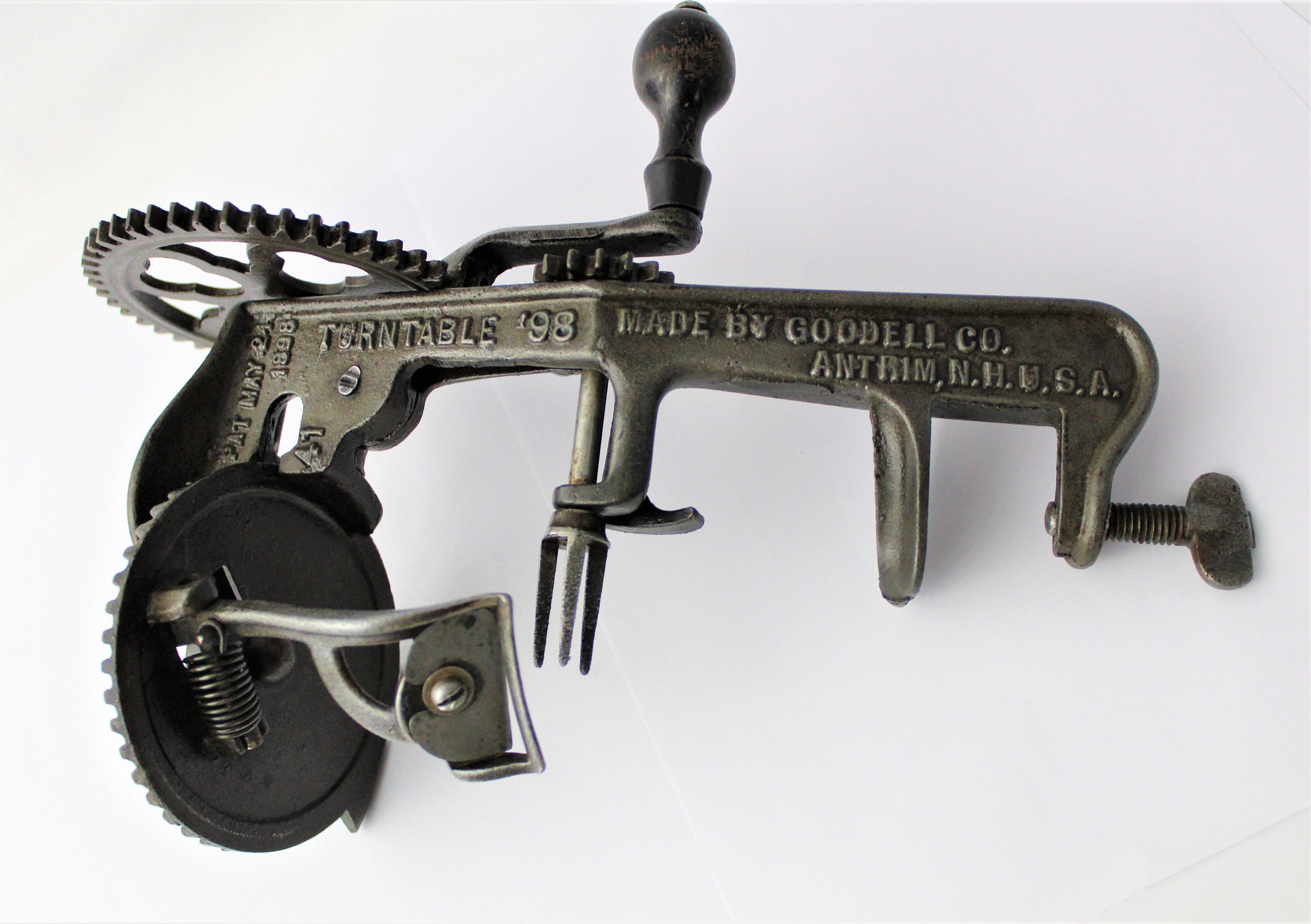 Antique 1898 Goodell Turntable 98 Apple Peeler