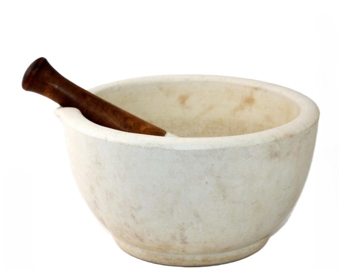 Large Antique Thomas Maddock & Sons Mortar and Pestle Size 7 - Antique Apothecary Tool for Decor