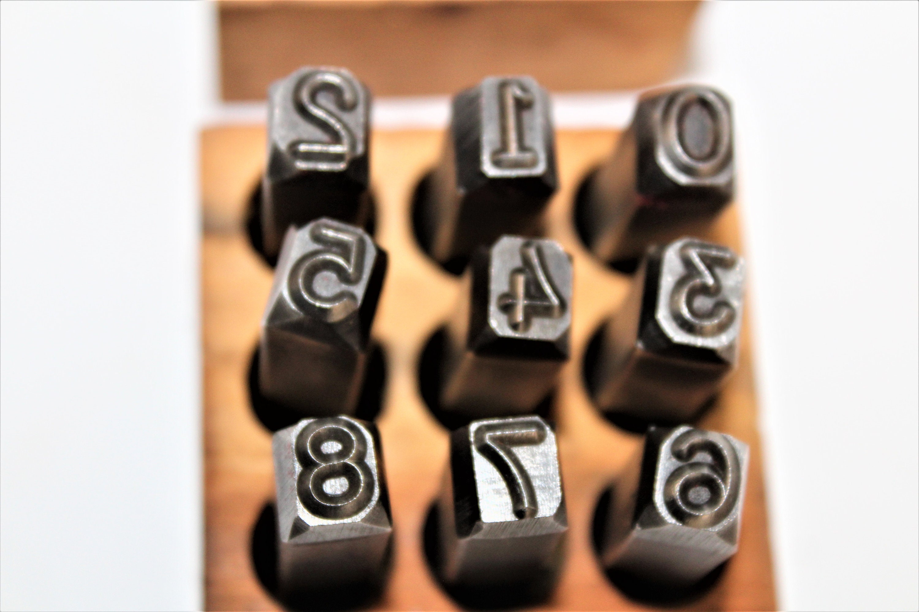 Vintage Young Brothers Steel Number Stamps Figures 0 9 Quarter Inch 