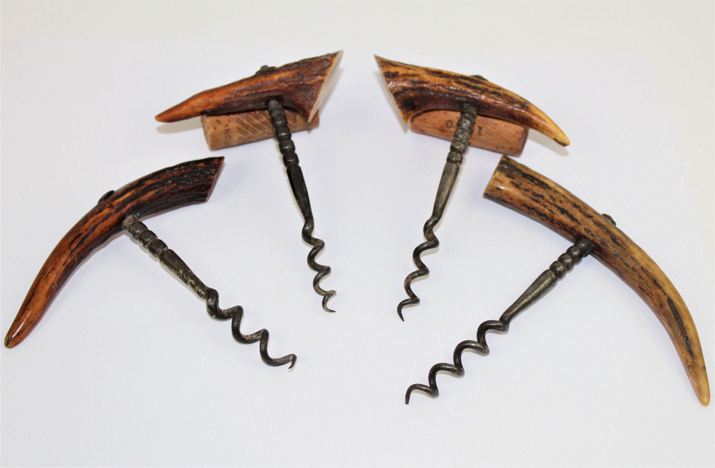 Antique Corkscrew Collection / Stag Horn Handle Corkscrews / Wine