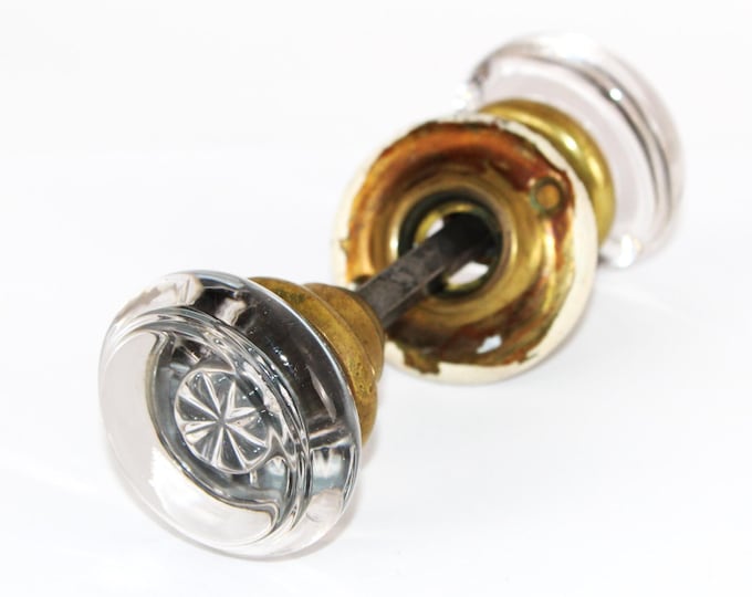 Set of Antique Squashed Glass Doorknobs