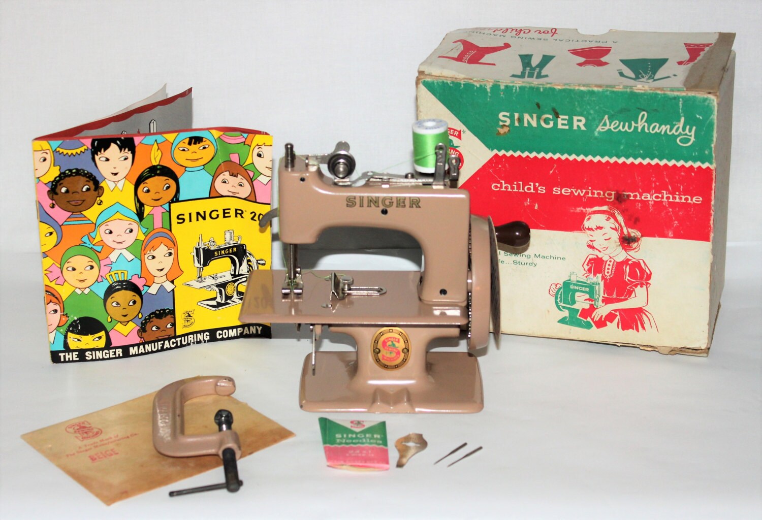 Vintage 1955 Singer Sewhandy 20 Child’s Sewing Machine, Made in Great