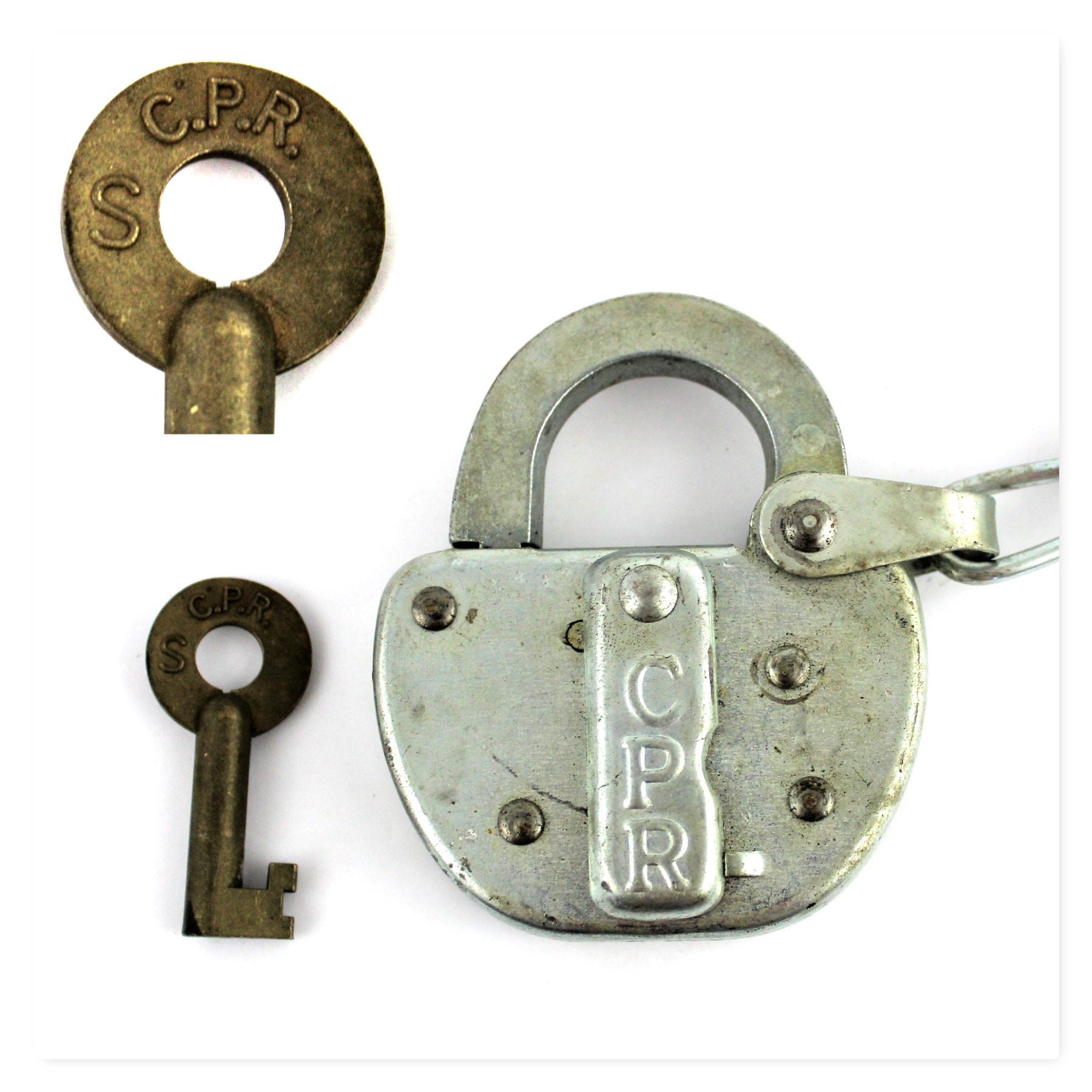 Vintage Padlock, Canadian Pacific Railway Lock, CPR Padlock, Switch Lock