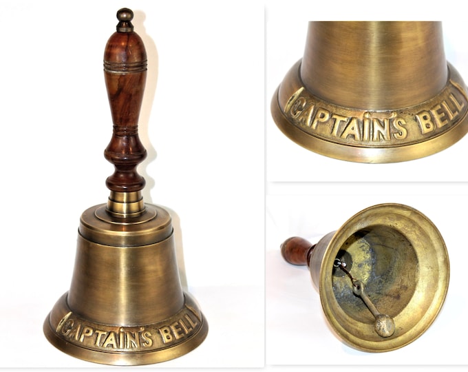 Extra-Large Brass Captains Bell, Nautical Bell