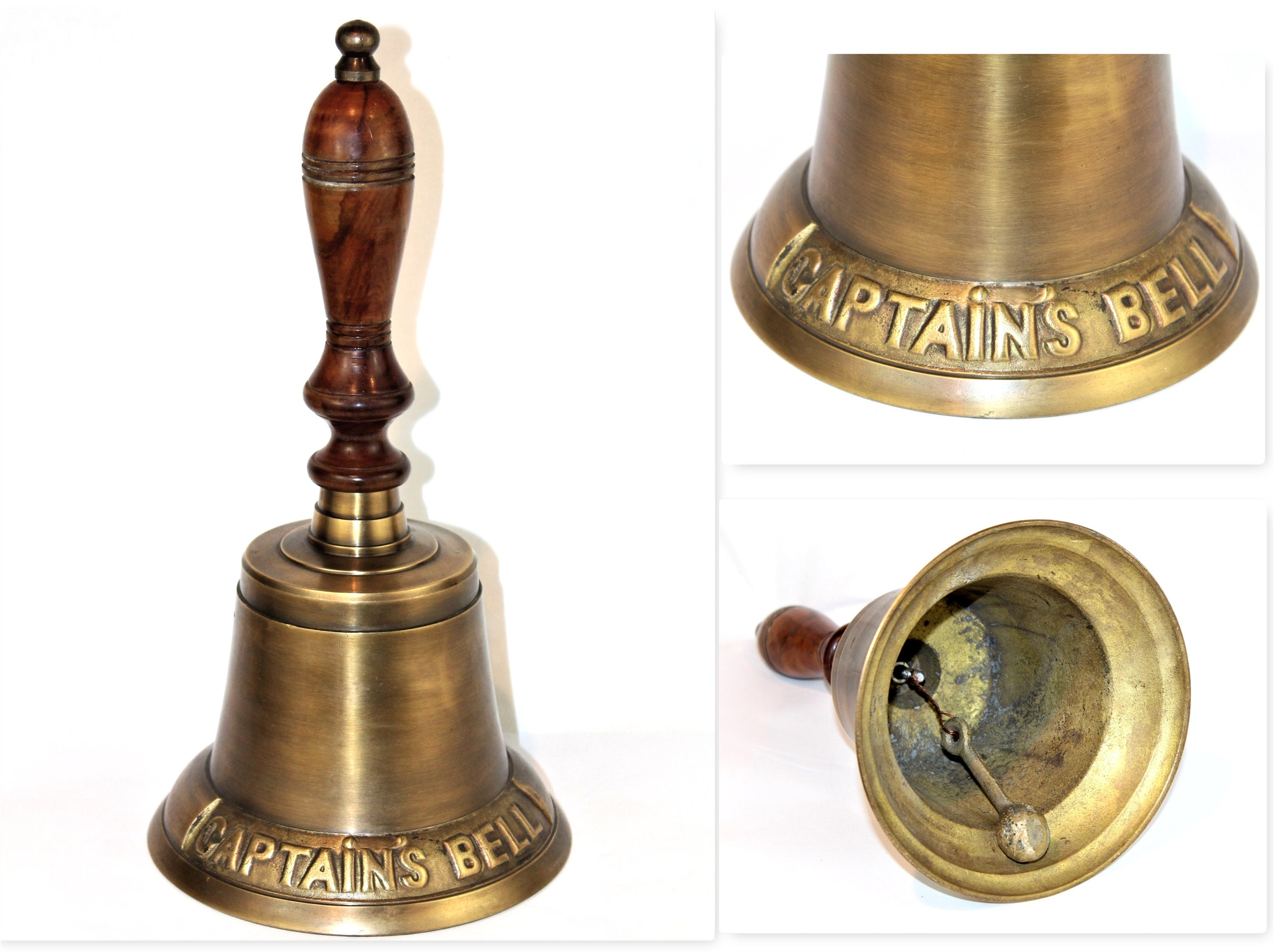 Extra-Large Brass Captains Bell, Nautical Bell