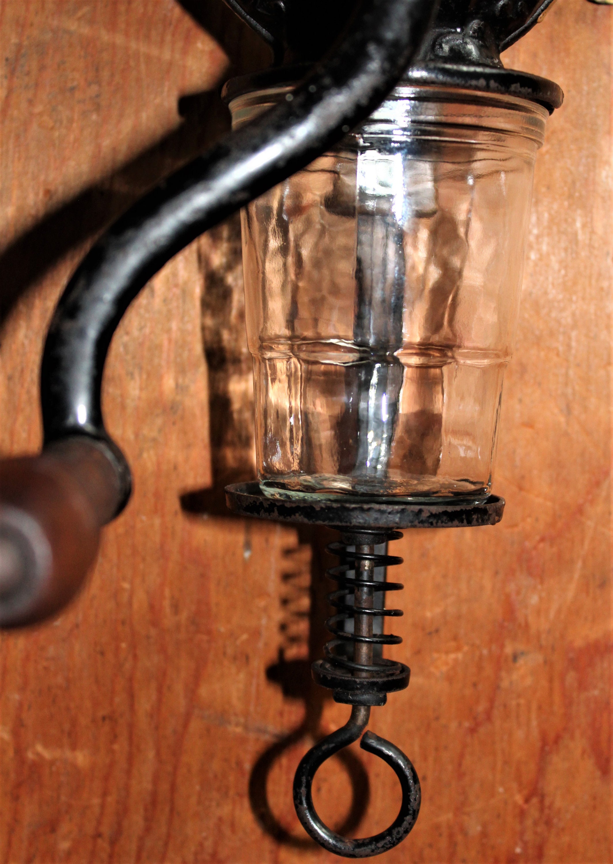 Antique 1920s Arcade Crystal 3 Coffee Grinder, Wall Mount Coffee Grinder