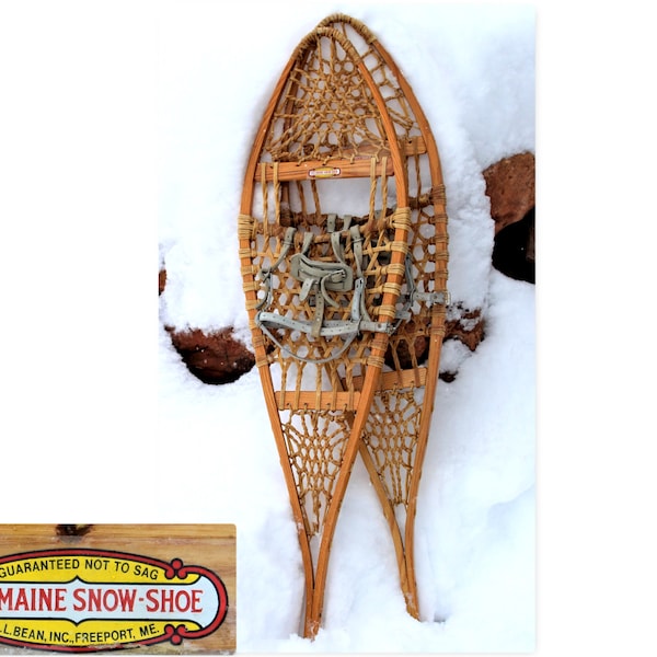 Vintage Wooden Snowshoes, The Maine Snow Shoe